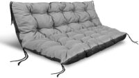 Zestaw Poduszka Ogrodowa 120/80 Cm + 120/40 Cm Na Ławkę Palety Szara