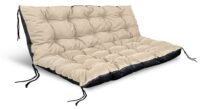 Zestaw Poduszka Ogrodowa 120/80 Cm + 120/40 Cm Na Ławkę Palety Beżowy