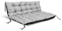 Zestaw Poduszka Ogrodowa 120/80 Cm + 120/40 Cm Na Ławkę Palety Jasnoszara