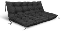 Zestaw Poduszka Ogrodowa 120/80 Cm + 120/40 Cm Na Ławkę Palety Czarna