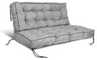 Zestaw Poduszka Ogrodowa Z Wysokim Bokiem 120/80 Cm + 120/40 Cm Na Ławkę Szara